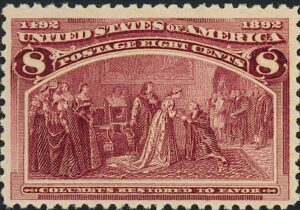US Postage Stamp - Columbus Restored to Favor - 8 cent
