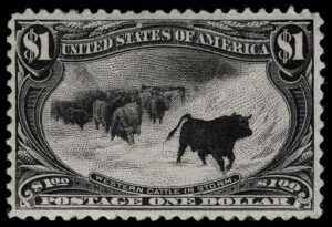 Trans-Mississippi Exposition US Stamps - 1 dollar Western Cattle In Storm